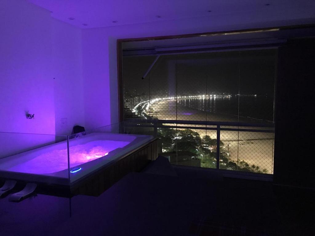Maravilhoso Apto Vista Mar Jacuzzi Wi Fi Pé Areia Santos  Exterior foto
