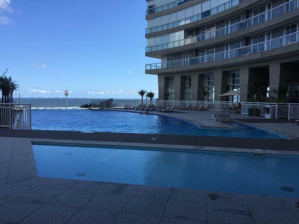 Maravilhoso Apto Vista Mar Jacuzzi Wi Fi Pé Areia Santos  Exterior foto