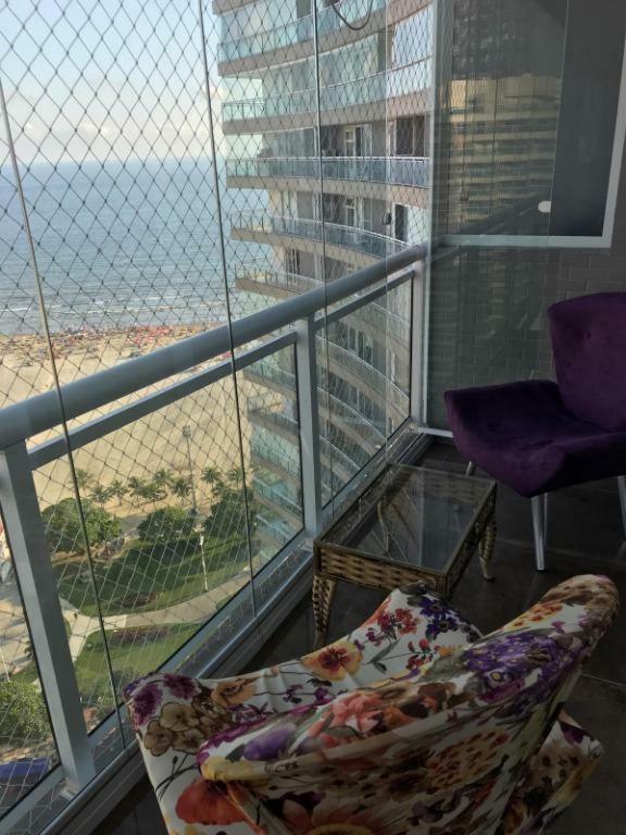 Maravilhoso Apto Vista Mar Jacuzzi Wi Fi Pé Areia Santos  Exterior foto