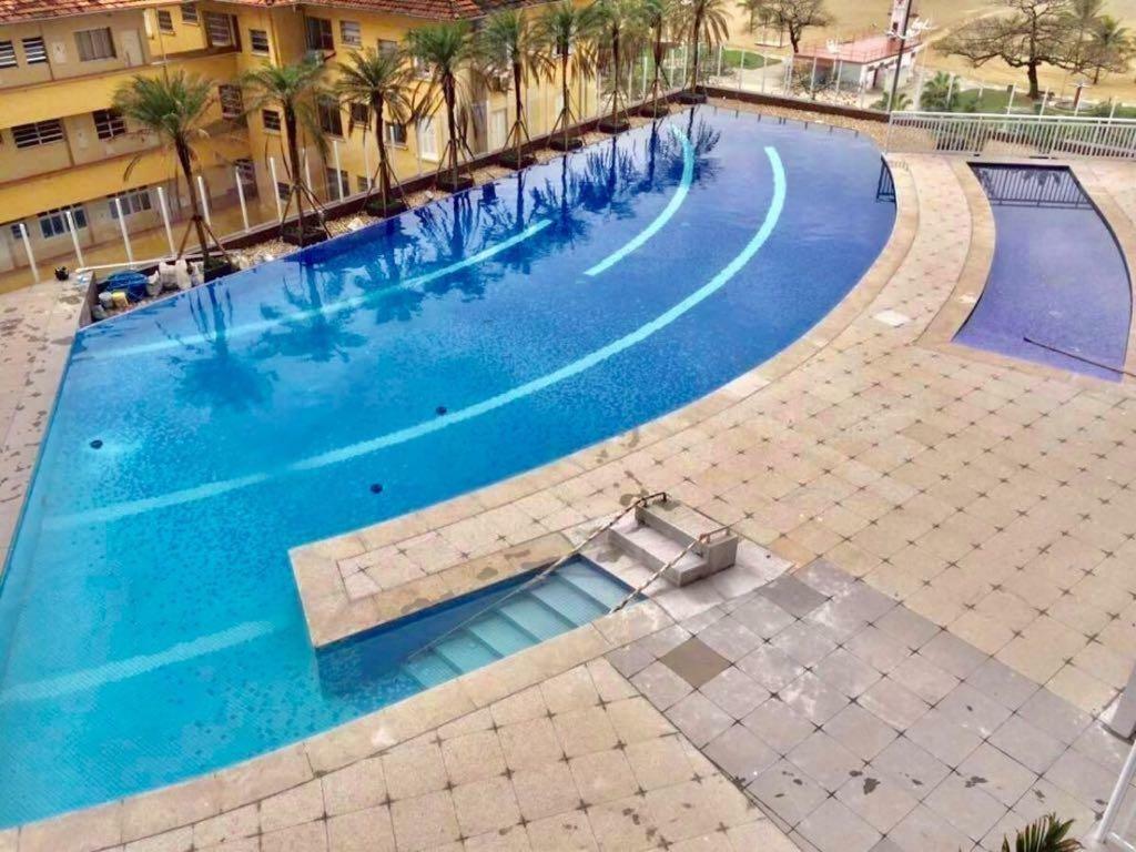 Maravilhoso Apto Vista Mar Jacuzzi Wi Fi Pé Areia Santos  Exterior foto